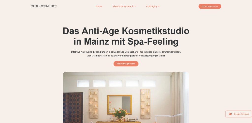CloeCosmetics.shop, unser Beispiel für eine schöne, moderne WordPress Webseite